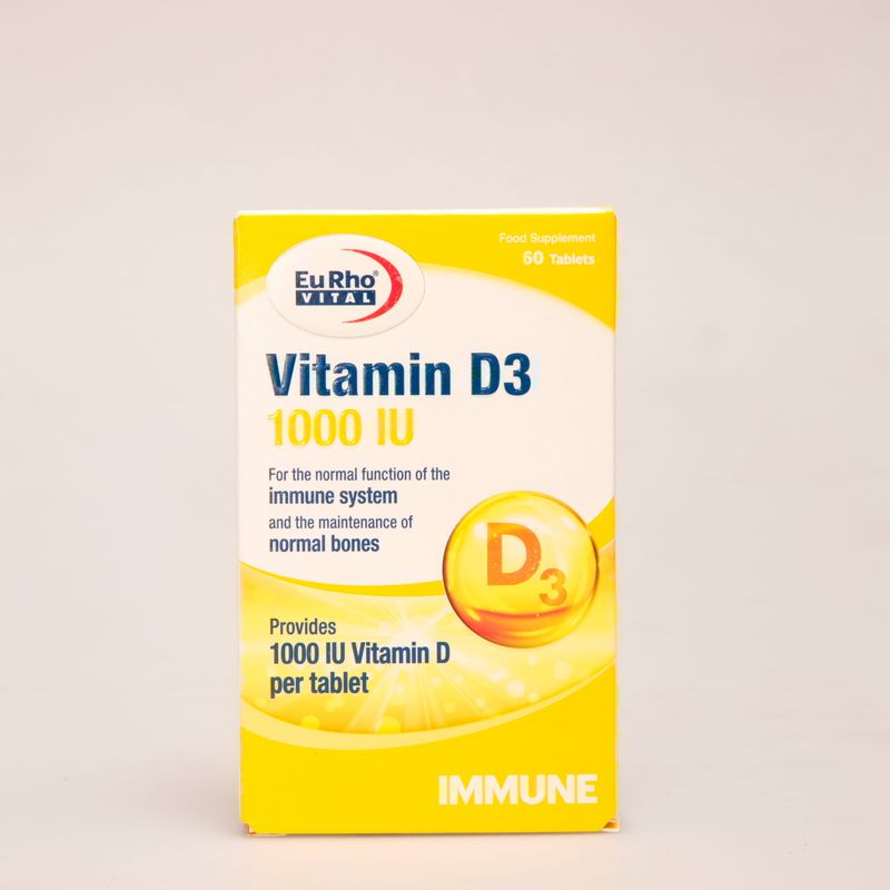 قرص ویتامین D3 1000 واحد یوروویتال | EuRho Vital Vitamin D3 1000 IU