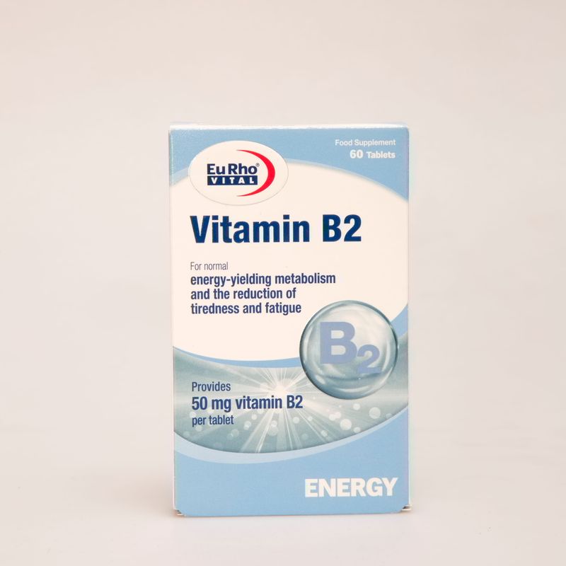 قرص ویتامین B2 یوروویتال 50 میلی‌گرم | EuRho Vital Vitamin B2 50 mg