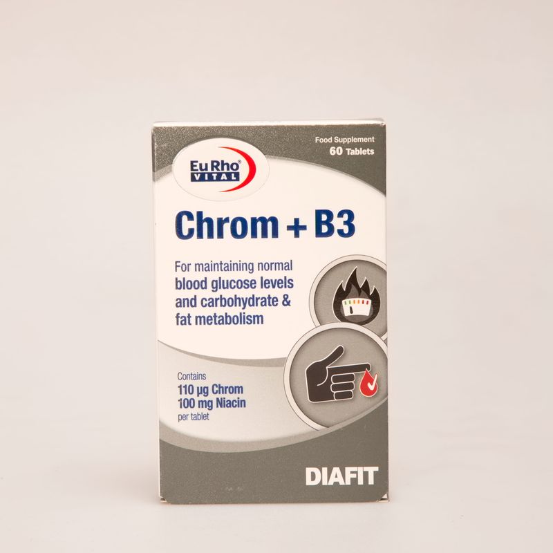 قرص کروم + ویتامین B3 یوروویتال | EuRho Vital Chrom + B3 (Niacin)