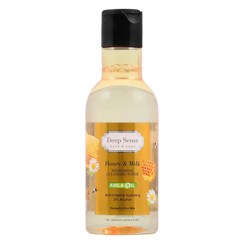 تونر پاک کننده و مرطوب کننده شیر و عسل دیپ سنس Deep Sense Toner | پاکسازی تکمیلی پوست، تنظیم طراوت و آماده‌سازی پوست برای روتین مراقبتی