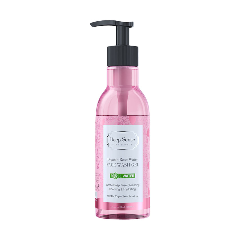 ژل شستشوی صورت گلاب دیپ سنس Deep Sense Face Wash Gel | پاکسازی آلودگی و چربی اضافه صورت بدون ایجاد خشکی 250 ml