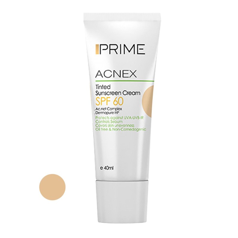 کرم ضدآفتاب رنگی SPF60 پرایم Prime پوست چرب