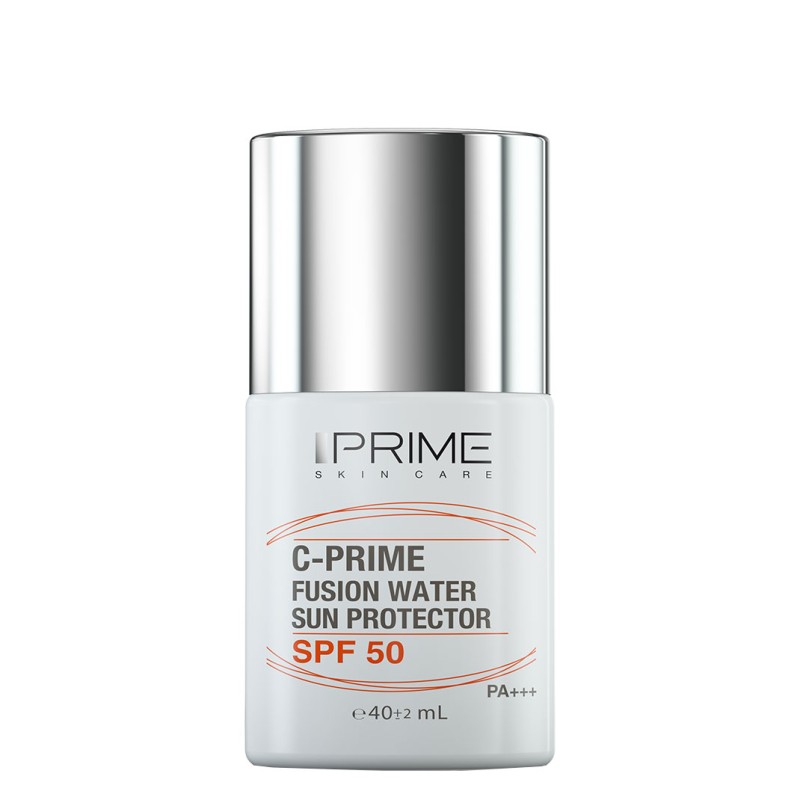 ضدآفتاب فیوژن واتر بی رنگ  حاوی ویتامین SPF50 C پرایم Prime  صورت و دور چشم انواع پوست