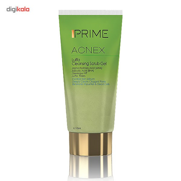ژل پاک کننده اسکراب لوفا پرایم Prime لایه بردار ضد جوش از بین برنده کدری و چربی اضافی صورت