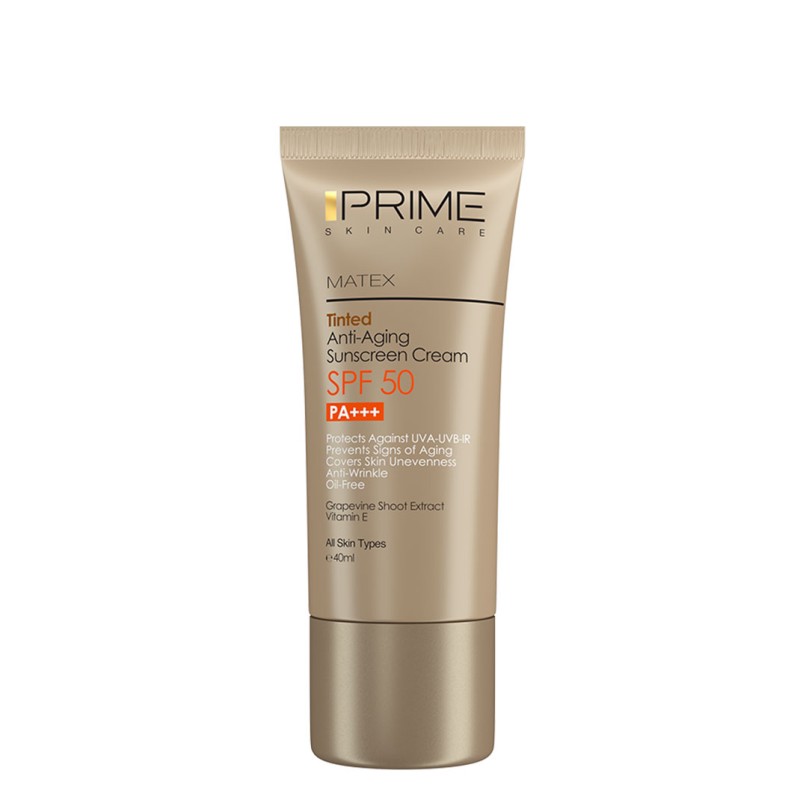 کرم ضدآفتاب جوان‌کننده فاقد رنگ SPF 50 پرایم Prime |مناسب پوست نرمال تا خشک