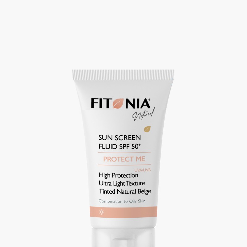 ضد آفتاب فلوئیدی رنگی SPF50 فیتونیا Fitonia Protect Me Sunscreen Fluid SPF50+ Natural Beige | مناسب پوست مختلط تا چرب