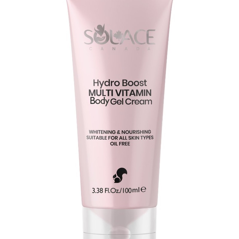 ژل کرم بدن مولتی ویتامین سولیس کانادا Solace Canada Hydro Boost Multi Vitamin Body Gel Cream | آبرسان، مغذی و روشن‌کننده پوست
