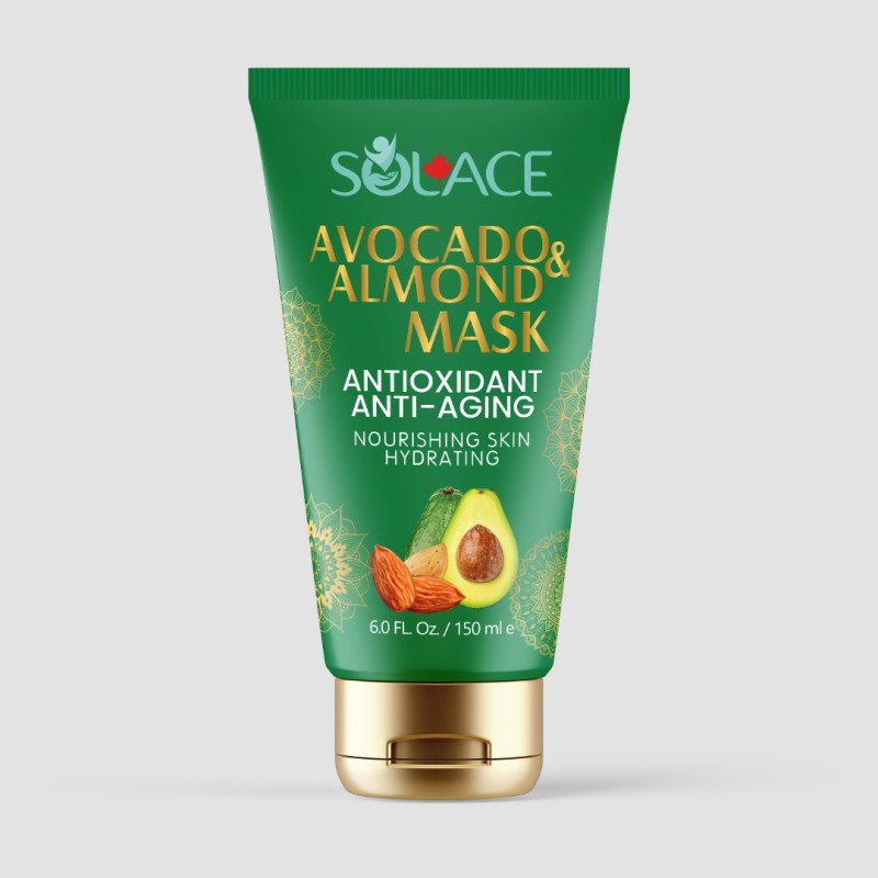 ماسک صورت آووکادو و بادام سولیس کانادا Solace Canada Avocado & Almond Mask | آبرسان، مغذی و ضدپیری پوست