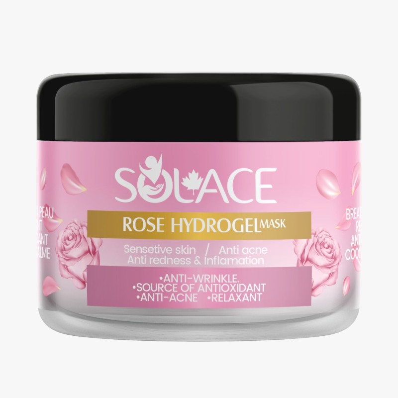 ماسک هیدروژلی گل رز سولیس کانادا Solace Canada Rose Hydrogel Mask | آبرسان، ضد التهاب و جوان‌کننده پوست