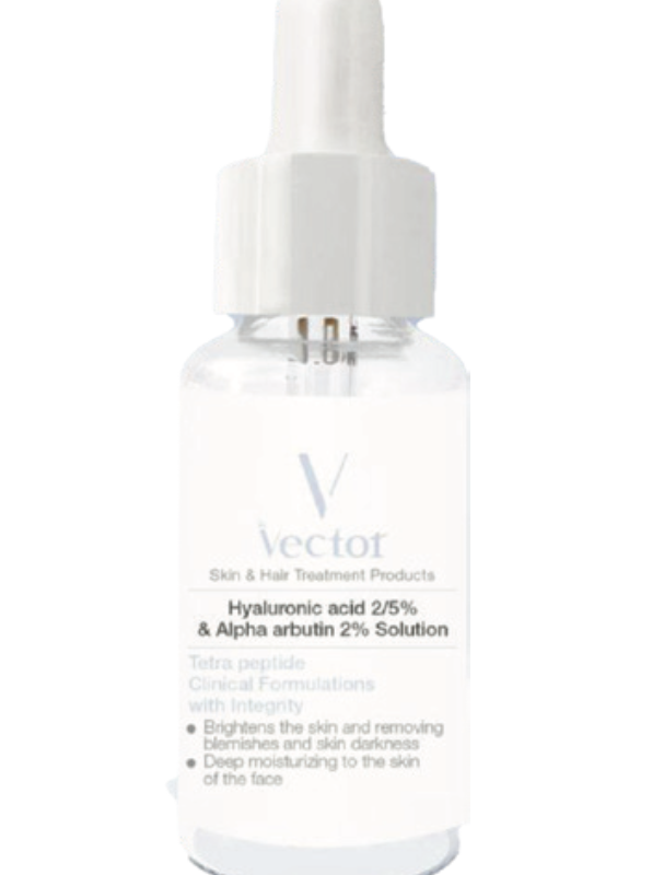 سرم هیالورونیک اسید ۲.۵٪ و آلفا آربوتین ۲٪ وکتور | Vector Hyaluronic Acid 2.5% & Alpha Arbutin 2% Solution Serum