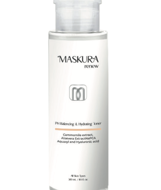 تونر آبرسان و متعادل‌کننده pH ماسکورا رینیو ۳۰۰ میلی‌لیتر (Maskura Renew pH Balancing & Hydrating Toner 300 ml)