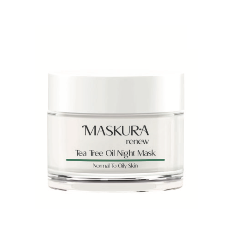 ژل کرم شب روغن درخت چای ماسکورا رینیو ۵۰ میلی‌لیتر (Maskura Renew Tea Tree Oil Night Mask 50 ml)