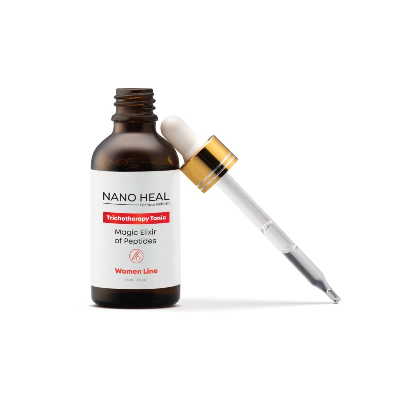 تونیک تریکوتراپی تقویت‌کننده مو بانوان نانوهیل ۵۰ میلی‌لیتر (Nano Heal Trichotherapy Tonic Women Line Magic Elixir of Peptides 50 ml)