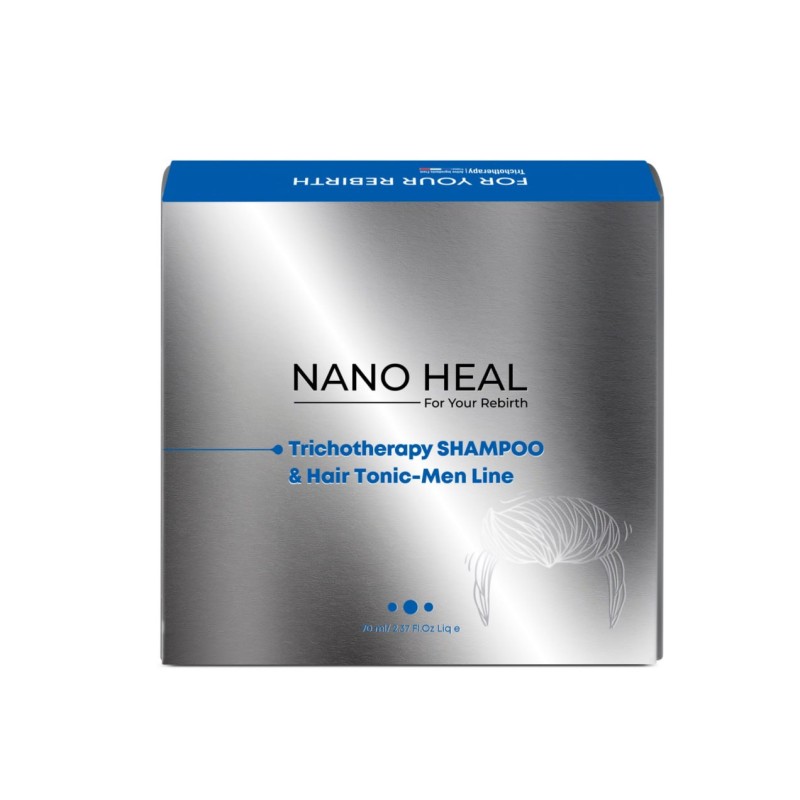 پک شامپو تریکوتراپی و تونیک مو آقایان نانوهیل ۷۰ میلی‌لیتر (Nano Heal Trichotherapy Shampoo & Hair Tonic Men Line 70 ml)