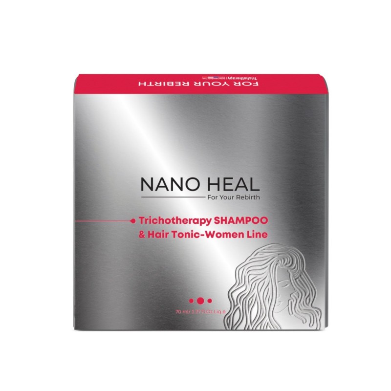 پک شامپو تریکوتراپی و تونیک مو بانوان نانوهیل ۷۰ میلی‌لیتر (Nano Heal Trichotherapy Shampoo & Hair Tonic Women Line 70 ml)