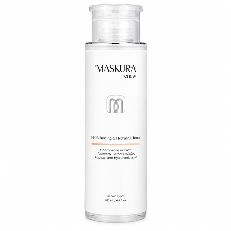 تونر متعادل‌کننده pH و آبرسان ماسکورا رینیو مناسب انواع پوست، ۲۰۰ میلی‌لیتر (Maskura Renew pH Balancing & Hydrating Toner for All Skin Types, 200 mL)