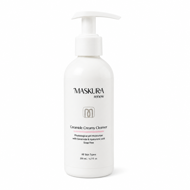 کرم شوینده سرامید ماسکورا رینیو مناسب انواع پوست، ۲۰۰ میلی‌لیتر (Maskura Renew Ceramide Creamy Cleanser for All Skin Types, 200 mL)