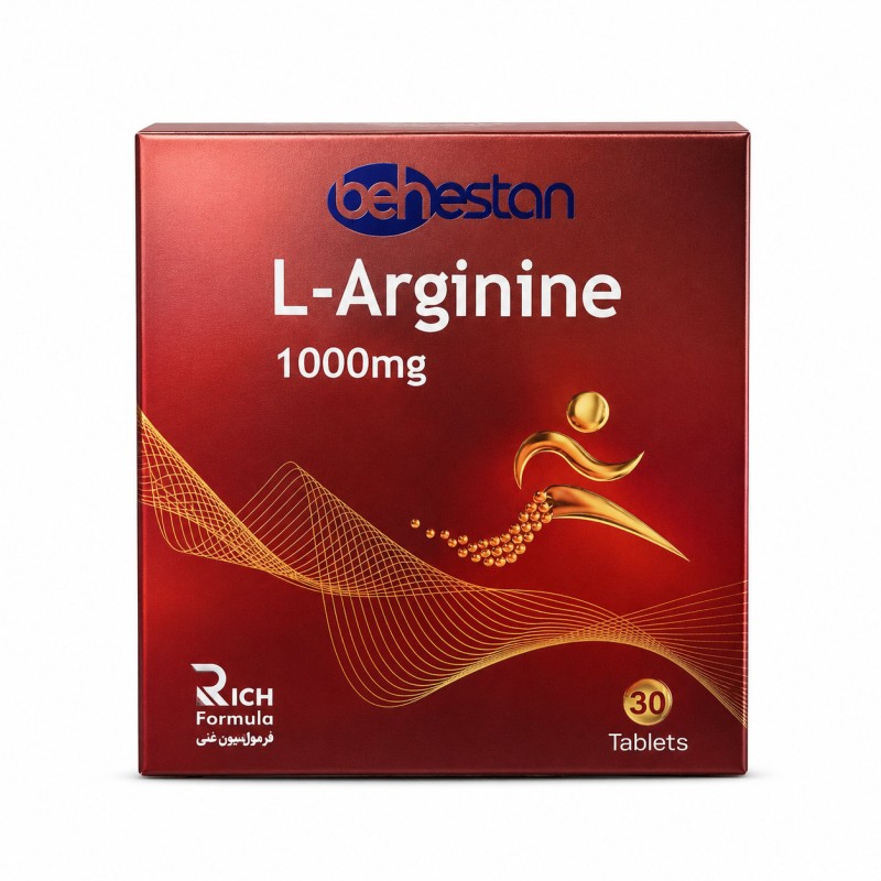 قرص ال-آرژنین ۱۰۰۰ میلی‌گرم بهستان ۳۰ عددی Behestan L-Arginine 1000 mg Tablets