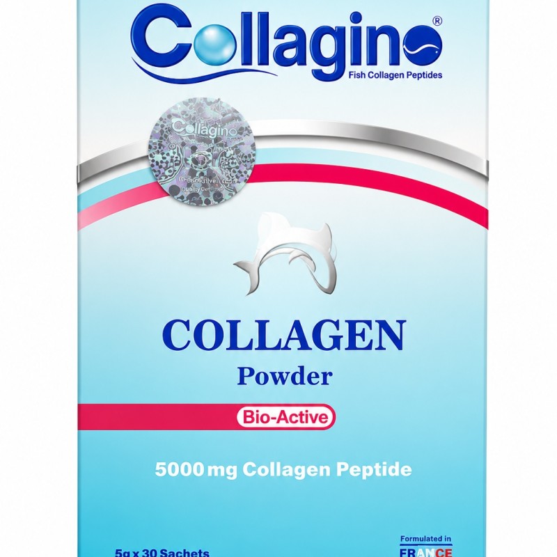 پودر کلاژن دریایی کلاژینو ۵۰۰۰ میلی‌گرم Collagino Fish Collagen Peptides Powder Bio-Active 5000 mg
