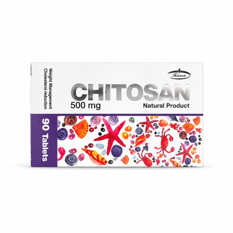 قرص کیتوسان ۵۰۰ میلی‌گرم کارن Karen Chitosan 500 mg Tablets