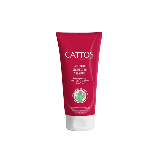 شامپو تثبیت‌کننده رنگ مو کاتوس حاوی عصاره کاکتوس، ۲۰۰ میلی‌لیتر Cattos Hair Color Stabilizing Shampoo with Cactus Extract, 200 mL