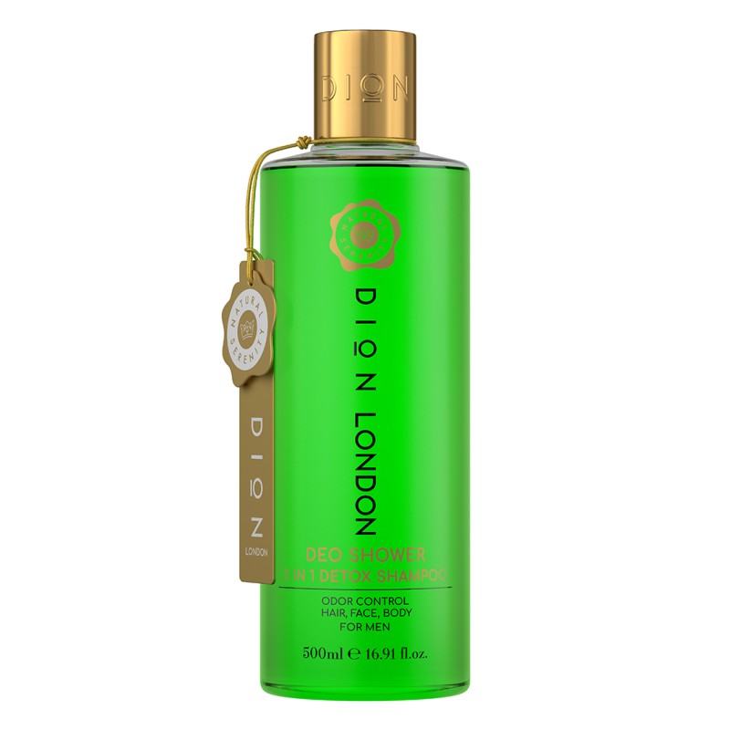 شامپو سه‌کاره دتوکس دئو شاور دیون لندن مخصوص آقایان، ۵۰۰ میلی‌لیتر  DION London Deo Shower 3 in 1 Detox Shampoo for Men, 500 mL