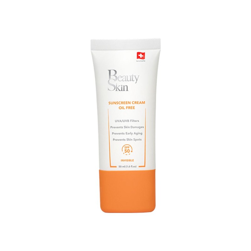 کرم ضدآفتاب بی‌رنگ بیوتی اسکین SPF 50 فاقد چربی، ۵۰ میلی‌لیتر  Beauty Skin Sunscreen Cream Oil Free SPF 50 Invisible, 50 mL