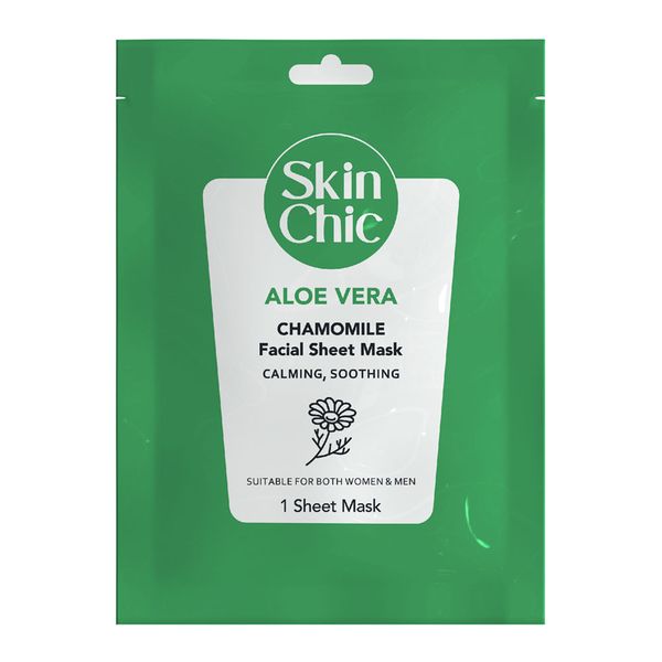 ماسک ورقه‌ای صورت آلوئه ورا و بابونه اسکین شیک / Skin Chic Aloe Vera Chamomile Facial Sheet Mask