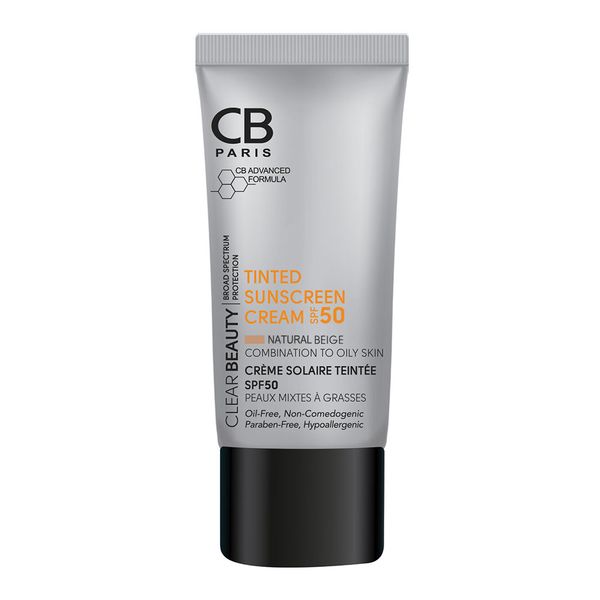 کرم ضدآفتاب رنگی CB Paris SPF 50 - رنگ بژ طبیعی / CB Paris Tinted Sunscreen Cream SPF 50 (Natural Beige)