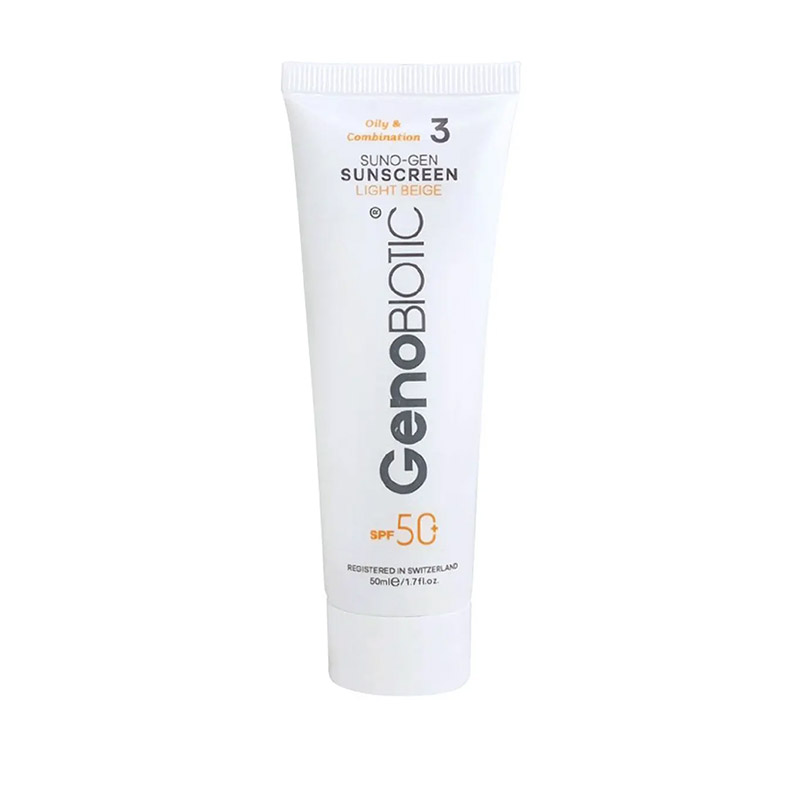 ضدآفتاب رنگی  ژنوبایوتیک SPF 50 - رنگ بژ روشن / Genobiotic Suno-Gen Sunscreen SPF 50 (Light Beige)