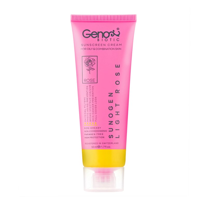 کرم ضدآفتاب  ژنوبایوتیک - رنگ صورتی روشن مخصوص پوست چرب / Genobiotic Sunogen Sunscreen Cream oily skin(Light Rose)
