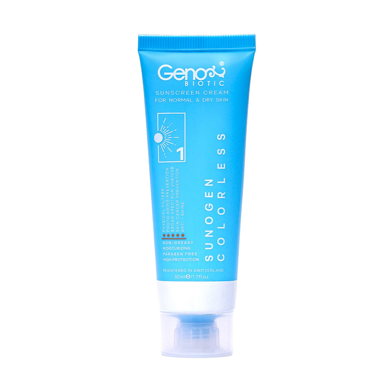 کرم ضدآفتاب ژنوبایوتیک - بی‌رنگ (Colorless) / Genobiotic Sunogen Sunscreen Cream (Colorless)