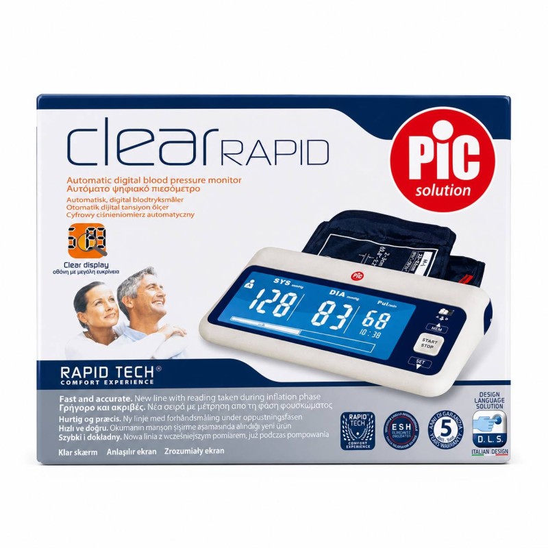 دستگاه فشارسنج دیجیتال بازویی پی‌آی‌سی مدل کلیر رپید / PIC Solution Clear Rapid Automatic Digital Blood Pressure Monitor