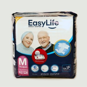 پوشینه چسبی بزرگسال ایزی لایف سایز متوسط بسته 16 عددی