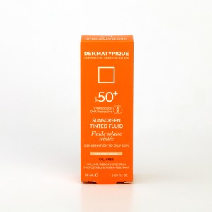 کرم ضدآفتاب رنگی فلوئید درماتیپیک SPF 50+ – مناسب پوست مختلط تا چرب (رنگ Natural Beige)