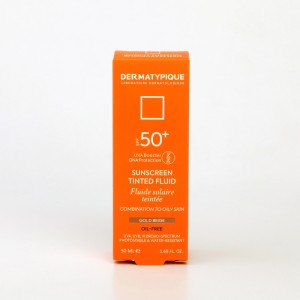 کرم ضدآفتاب رنگی درماتیپیک SPF 50+ مدل Gold Beige (پوست مختلط تا چرب)