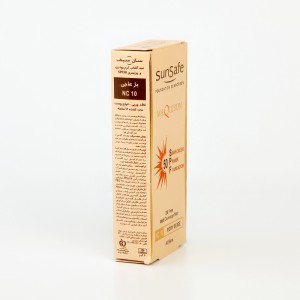 ضدآفتاب کرم‌پودری سان‌سیف MAQUISUN SPF50 – رنگ NC10 آیوری بژ (بدون چربی، پوشش مات و یکدست)
