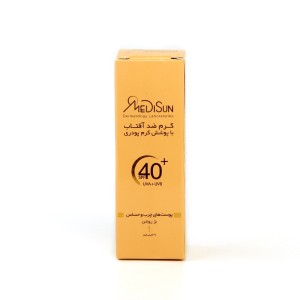 کرم ضدآفتاب کرم‌پودری مدیسان MEDISUN SPF40+ – مناسب پوست چرب و حساس (رنگ روشن)