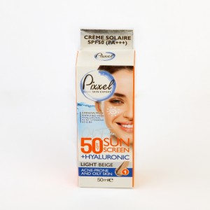 کرم ضدآفتاب رنگی پیکسل Pixxel SPF50 + Hyaluronic – رنگ Light Beige مناسب پوست چرب و مستعد آکنه