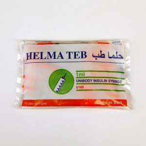 سرنگ انسولین Helma Teb حجم ۱ میلی‌لیتر – مناسب انسولین U-100