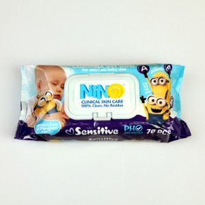 دستمال مرطوب کودک نینو مدل Sensitive (بسته 70 عددی)