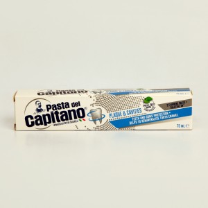 خمیردندان پاستا دل کاپیتانو Pasta del Capitano مدل Plaque & Cavities – محافظت دندان و لثه – حجم 75 میلی‌لیتر