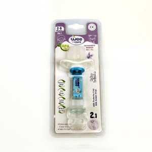 پستانک ارتودنسی وی‌کر Wee Care Orthodontic Pacifier مدل Night & Day (۰ تا ۶ ماه) – همراه بند و درپوش محافظ