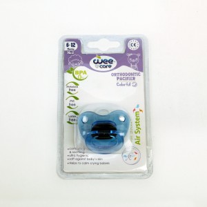 پستانک ارتودنسی وی‌کر Wee Care Orthodontic Pacifier مدل Colorful (۶ تا ۱۲ ماه) – رنگ آبی