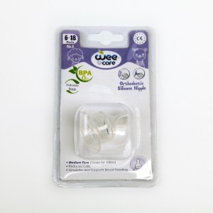 سرشیشه ارتودنتیک سیلیکونی وی‌کر (Wee Care) سایز 2 – مناسب 6 تا 18 ماه – جریان متوسط