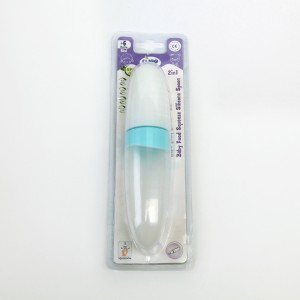 قاشق غذای خوری فشاری سیلیکونی وی‌کر (Wee Care) مدل 2in1 – ظرفیت 90 میلی‌لیتر – مناسب 6 ماه به بالا