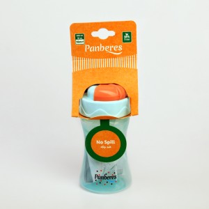 لیوان آموزشی ضدنشت پنبه‌ریز (Panberes) مدل No Spill ظرفیت 300 میلی‌لیتر – مناسب 18 ماه به بالا – BPA Free (رنگ آبی)