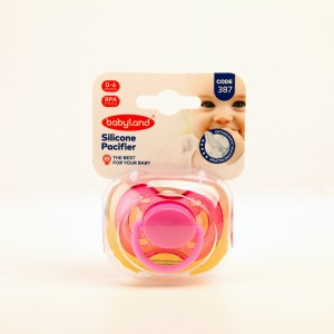 پستانک سیلیکونی بی‌بی‌لند (Baby Land) مدل Orthodontic کد 387 – مناسب 0 تا 6 ماه – BPA Free