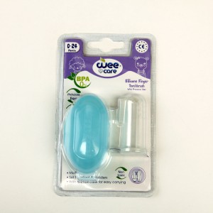مسواک انگشتی سیلیکونی Wee Care با جعبه محافظ – مناسب 0 تا 24 ماه