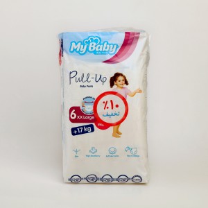پوشک شورتکی مای‌بیبی MyBaby Pull-Up سایز 6 (XX Large) – مناسب بالای 17 کیلوگرم